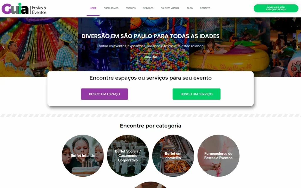 Guia Festas & Eventos -Site criado pela Spark Sites