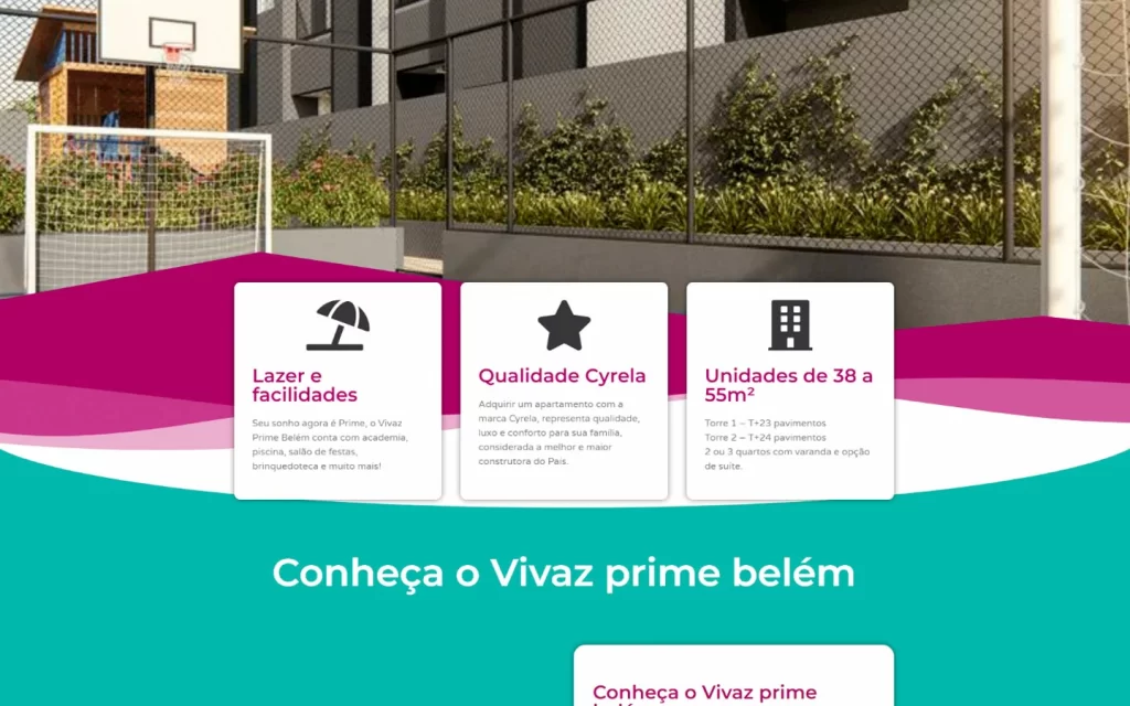 Vivaz Prime Belém - Site criado pela Spark Sites